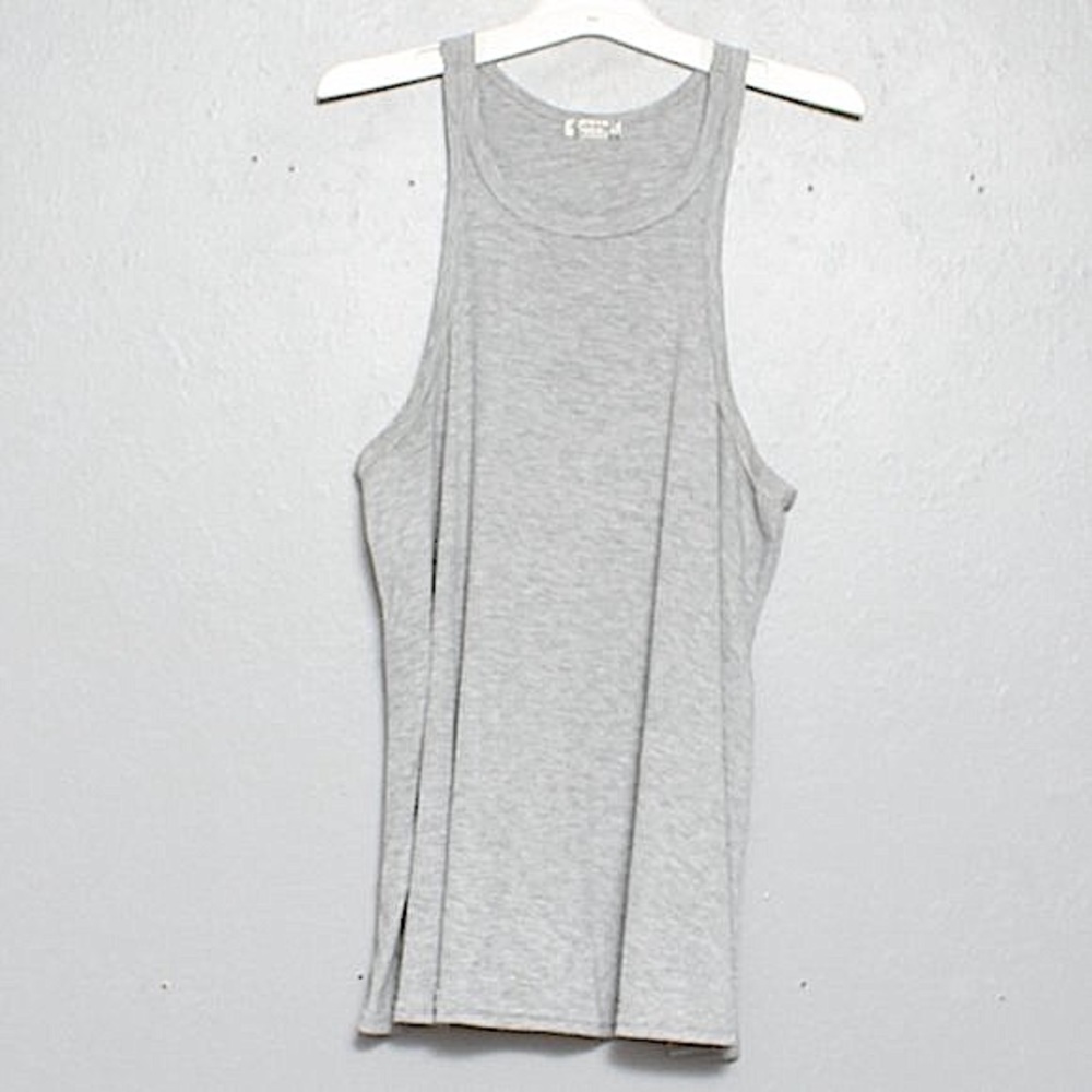 Free People Light Gray Racerback Tank Top - Picture 2 of 6